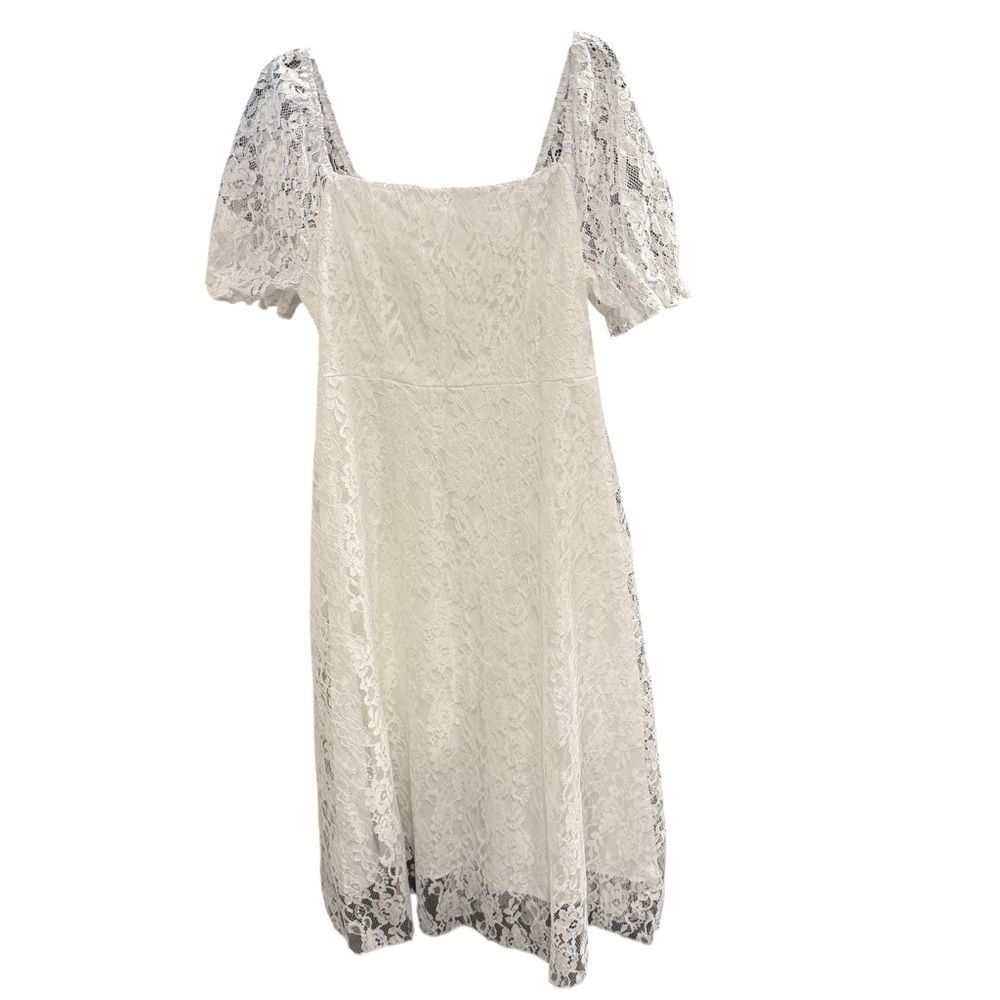 Beautiful White Lace Unbranded Elegant Dress Size 1X & Veil w/ Hair Comb